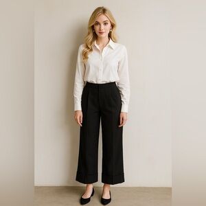 Rachel Comey Wide Leg Cropped Pants Black Made in New York